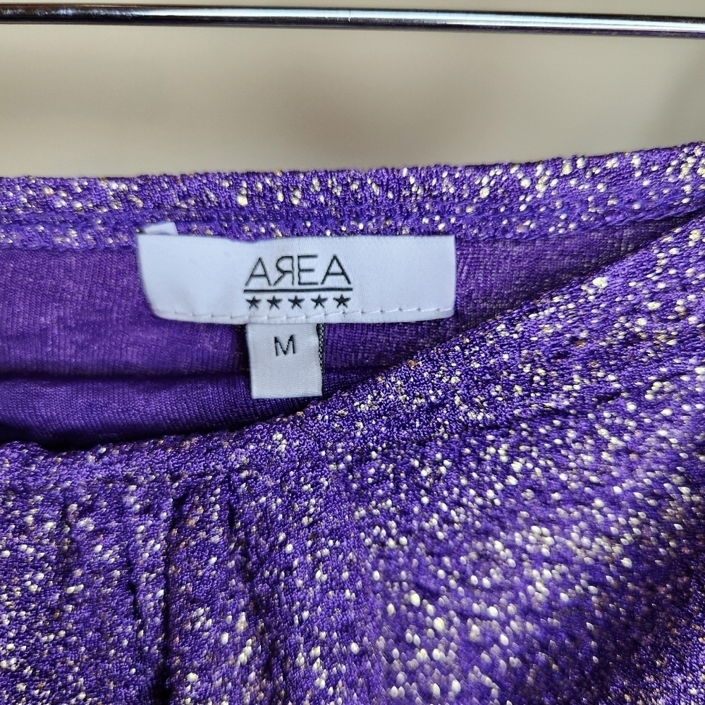 Area Stars NWT Purple Glitter Mini Dress Size Medium - Picture 4 of 8